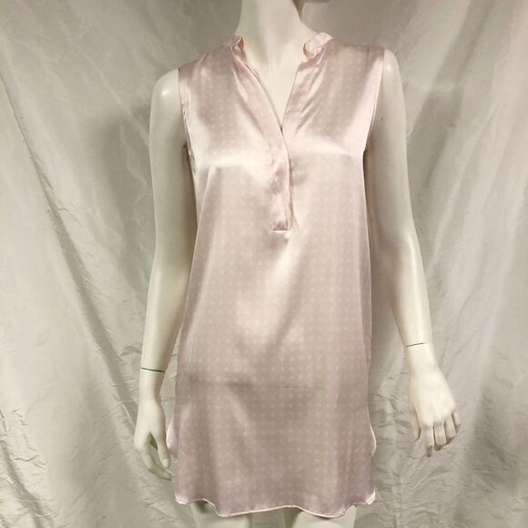 AMINA RUBINACCI Silk Pink Charmeuse Sleeveless Top - Picture 1 of 6